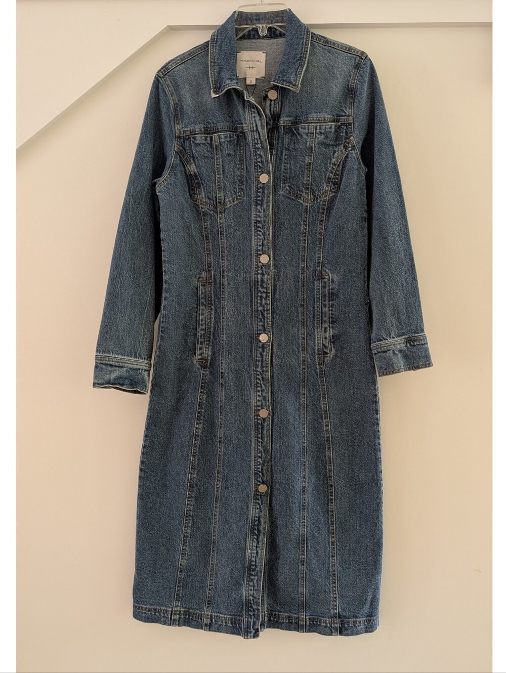 Western Denim Midi Dress